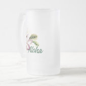Aloha Plumeria Mattglas Bierglas (Vorderseite Links)