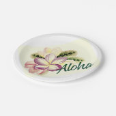 Aloha Plumeria Pappteller (Schrägansicht)