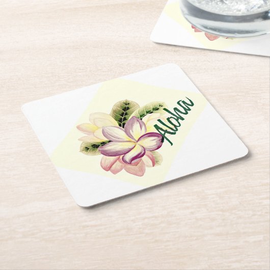 Aloha Plumeria Rechteckiger Pappuntersetzer (angewinkelt)