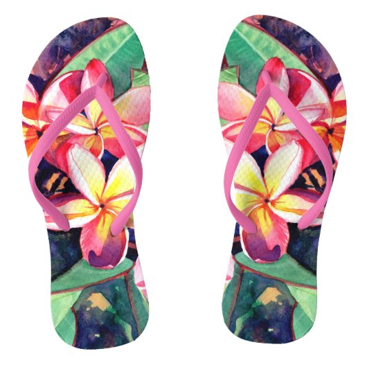 Aloha Plumeria Slippers Badesandalen (Fußbett)