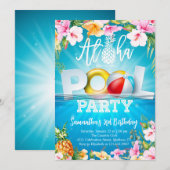 Aloha Pool Party Geburtstag Einladung (Vorne/Hinten)