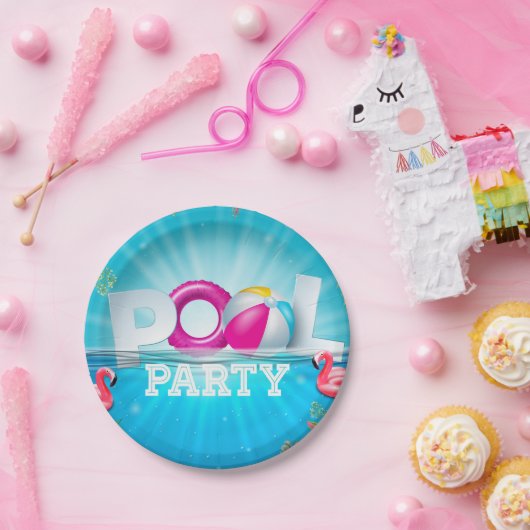 Aloha Pool Party Pappteller (Party)