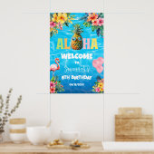 Aloha-Poolparty-Geburtstagsbegrüßung Poster (Küche)