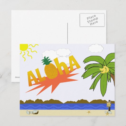 ALOHA Postkarte (Vorne/Hinten)