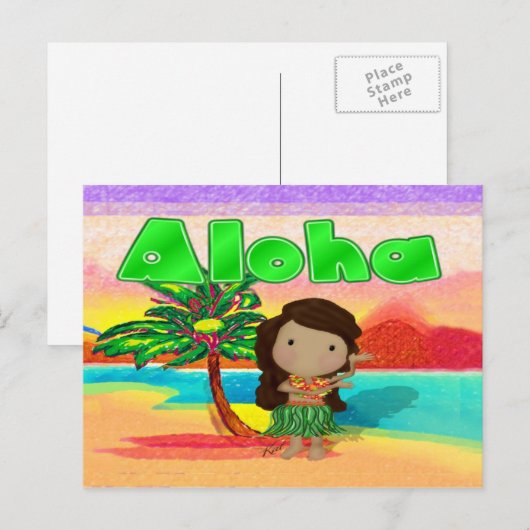 Aloha! Postkarte (Vorne/Hinten)