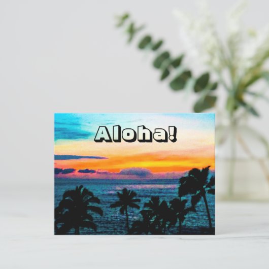 Aloha Postkarte (Stehend Vorderseite)
