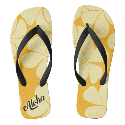 Aloha Print Slippers - Flip Flops Badesandalen (Fußbett)