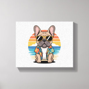 Aloha Pup – Coole French Bulldog Strand Vibes Leinwanddruck