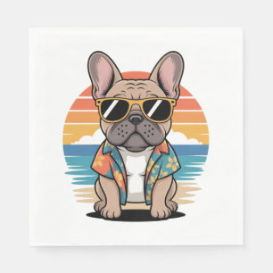 Aloha Pup – Coole French Bulldog Strand Vibes Serviette