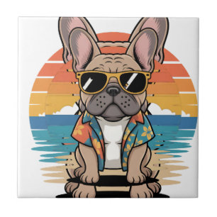 Aloha Pup  Cooler Französischer Bulldogge Strand V Fliese
