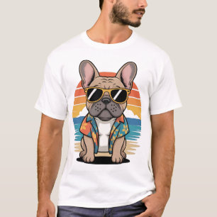 Aloha Pup  Cooler Französischer Bulldogge Strand-V T-Shirt