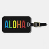 Aloha Rainbow Black Gepäckanhänger (Vorderseite horizontal)