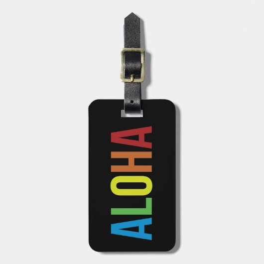 Aloha Rainbow Black Gepäckanhänger (Vorderseite vertikal)