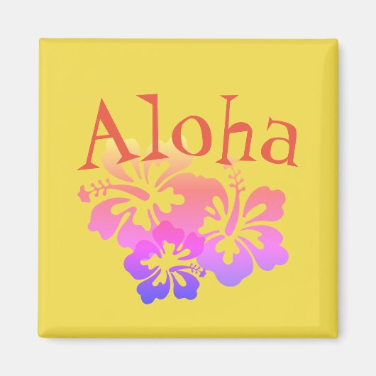 Aloha Rainbow Hibiskus Magnet (Vorne)