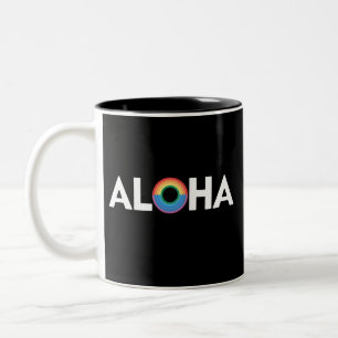 Aloha Rainbow Island Hawaii Pride LGBTQ Zweifarbige Tasse