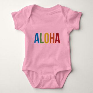 Aloha Rainbow Pink Baby Strampler