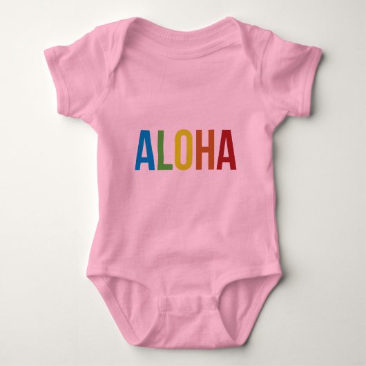 Aloha Rainbow Pink Baby Strampler (Vorderseite)