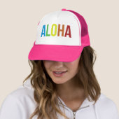 Aloha Rainbow Pink Truckerkappe (Beispiel)