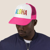 Aloha Rainbow Pink Truckerkappe (Beispiel)