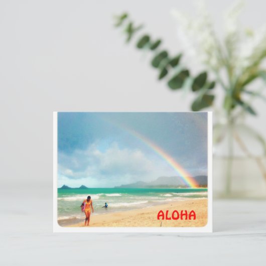 Aloha Rainbow Postkarte (Stehend Vorderseite)