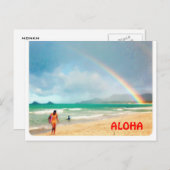 Aloha Rainbow Postkarte (Vorne/Hinten)