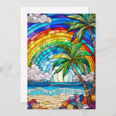 Aloha rainbow sky Island Glaskunstkarte (Vorne/Hinten)