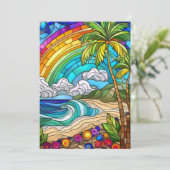 Aloha rainbow sky Island Glaskunstkarte (Stehend Vorderseite)