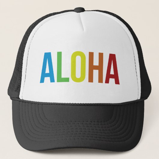 Aloha Rainbow Truckerkappe (Vorderseite)