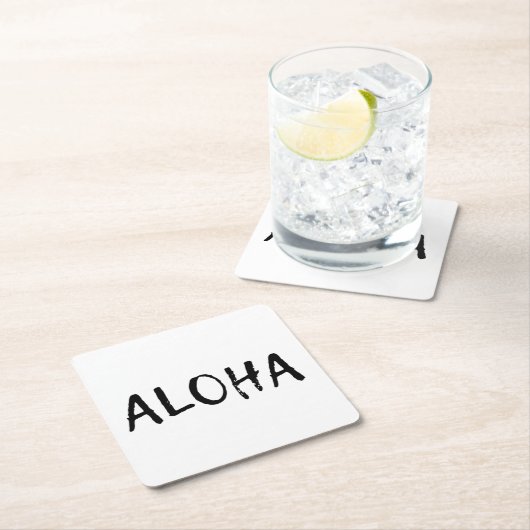 Aloha Rechteckiger Pappuntersetzer (Vor Ort)