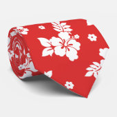 Aloha Red Classic Hawaiian Seamless Pattern Krawatte (Gerollt)