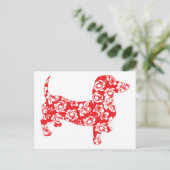 Aloha Red Dackeln Postkarte (Stehend Vorderseite)