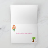 Aloha Red Hair Girl Birthday Karte (Innenseite)