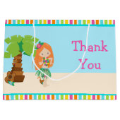 Aloha Red Hair Girl Danke Große Geschenktüte (Vorderseite)