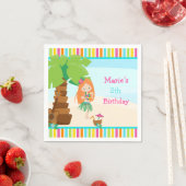 Aloha Red Hair Girl Party Serviette (Beispiel)