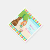 Aloha Red Hair Girl Party Serviette (Ecke)