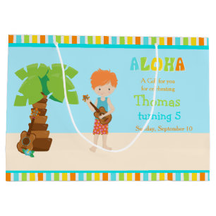 Aloha Red Haired Boy Danke Große Geschenktüte