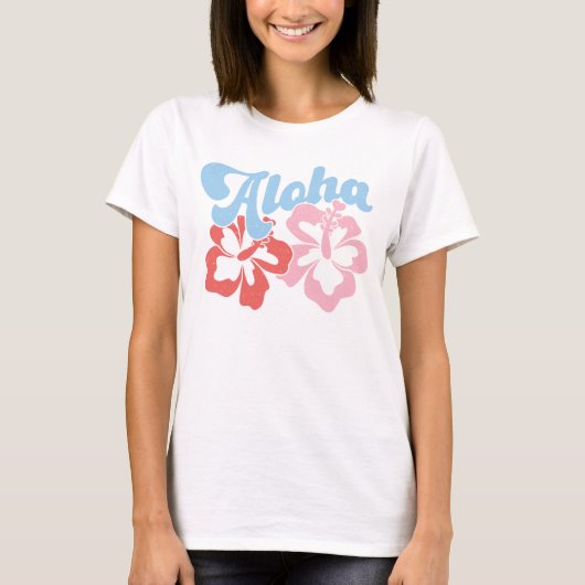 Aloha Retro Not leidender Hibiskus T - Shirt (Vorderseite)