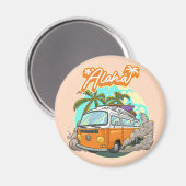 Aloha Retro Surf Van Magnet (Vorderseite/Rückseite)