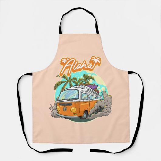 Aloha Retro Surf Van Schürze (Vorderseite)