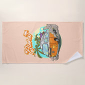 Aloha Retro Surf Van Strandtuch (Vorderseite)