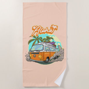 Aloha Retro Surf Van Strandtuch