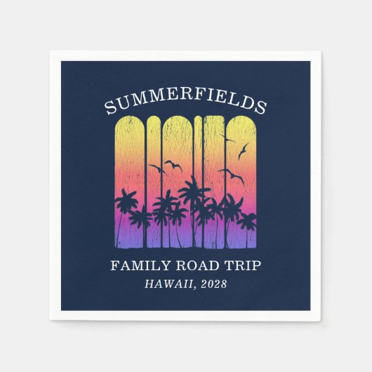 Aloha Retro Tropical Road Trip Matching Family Serviette (Vorderseite)