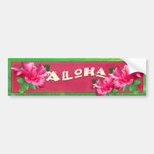 Aloha rosa Hibiskus-dekorativer Autoaufkleber (Vorne)