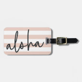 Aloha | Rosa Personalisiert Gepäckanhänger (Vorderseite horizontal)