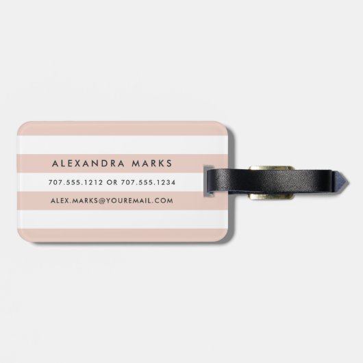 Aloha | Rosa Personalisiert Gepäckanhänger (Rückseite horizontal)