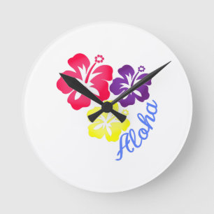 Aloha Runde Wanduhr