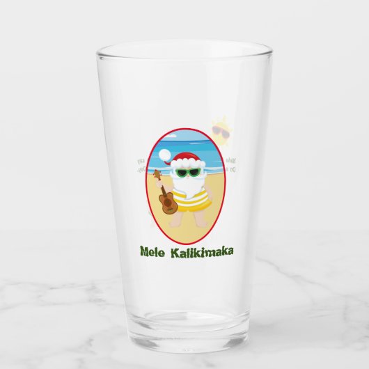 Aloha Santa Claus Glass Tumbler (Vorderseite)