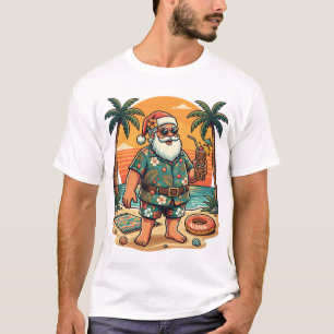 Aloha Santa Claus Weihnachten Hawaiian Tiki Geträn T-Shirt