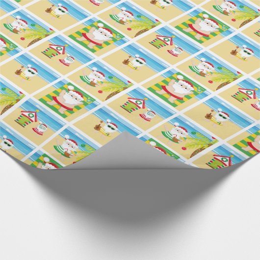Aloha Santa Claus Wrapping Paper Geschenkpapier (Ecke)