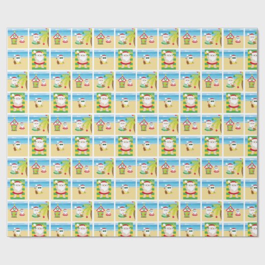 Aloha Santa Claus Wrapping Paper Geschenkpapier (Flach)
